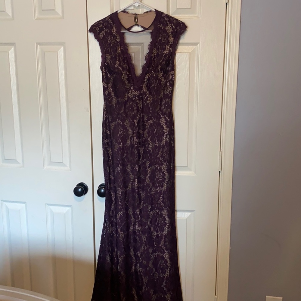 Purple formal lace dress